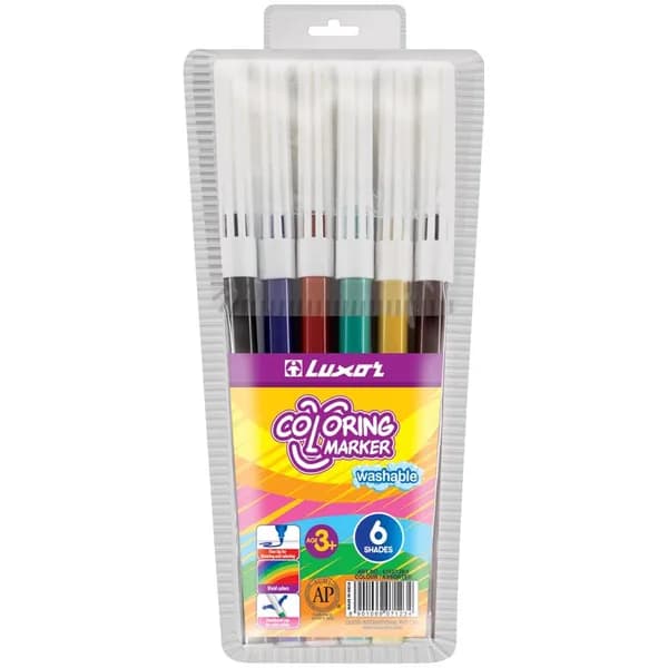 Фломастеры 06цв. LUXOR "Coloring" в ПВХ упаковке 6101/6 WT