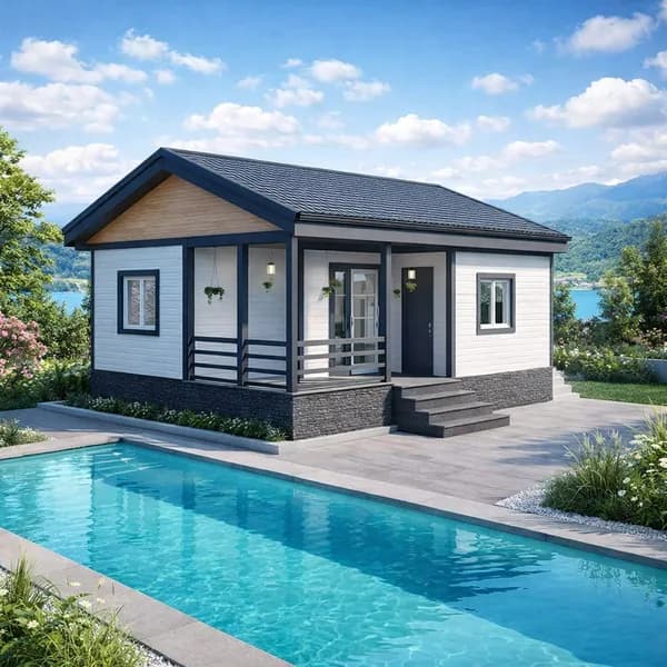Проект каркасного дома-бани, 54 м2