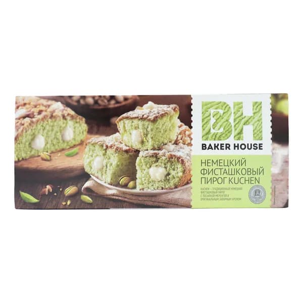 Пирог Baker House Kuchen бисквитный фисташковый 350 г