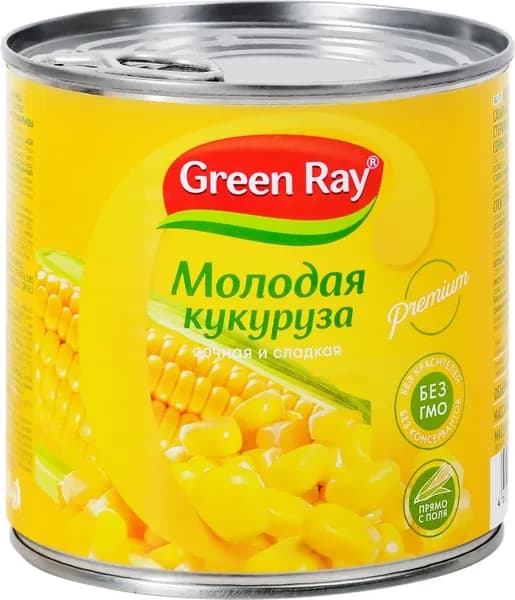 Кукуруза GREEN RAY сладкая ранняя, 425мл 2 шт.