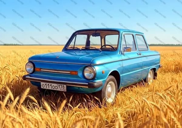 Постер ""Легендарный автомобиль "Запорожец" - ЗАЗ 968". 21х30 см. Постер А4_018.", 30 см х 21 см
