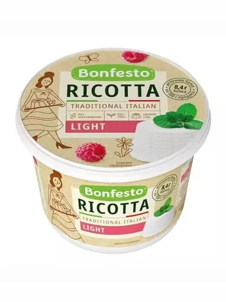 Сыр мягкий Bonfesto Ricotta 40% БЗМЖ 500 г