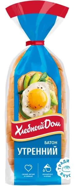 Хлеб Батон Утренний 400 г, Хлебный Дом