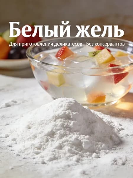 Китайский белый желатин для создания прозрачных десертов и традиционных сладостей