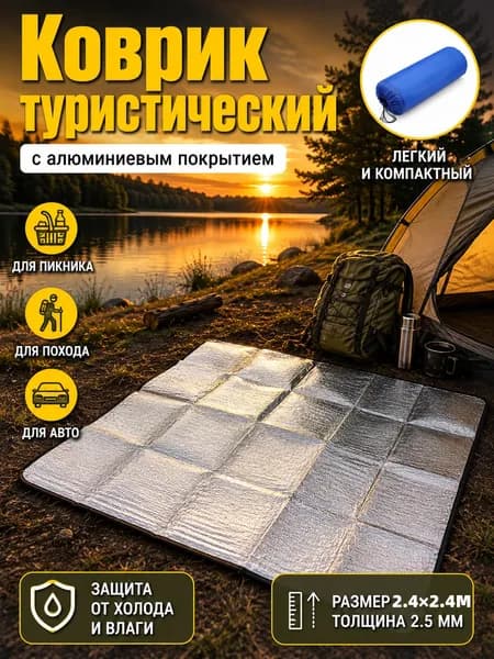 Коврик туристический с алюминиевым покрытием