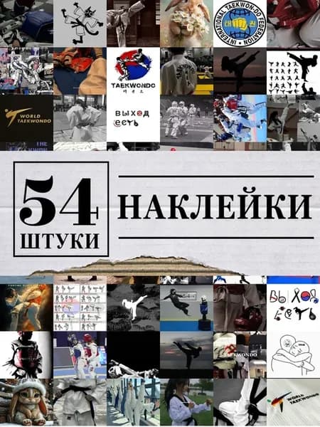 Наклейки 54 шт тхэквондо