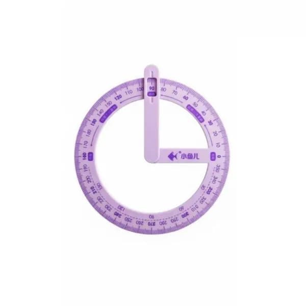 Транспортир 360 градусов обучающий инструмент для школы и домашнего обучения Фиолетовый