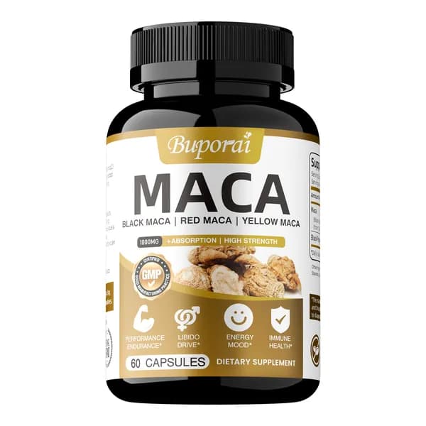 Капсулы Buporai Maca - содержат трехцветную маку - для повышения энергии и поддержания гормонального баланса