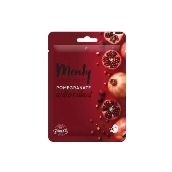 Monty Маска косметическая Sheet mask Гранат, антиоксидантная, 25 мл