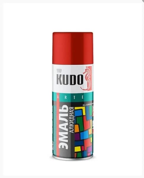 KUDO Аэрозольная краска, Глянцевое покрытие, Матовое покрытие, 0.5 л, 0.380 кг, серый