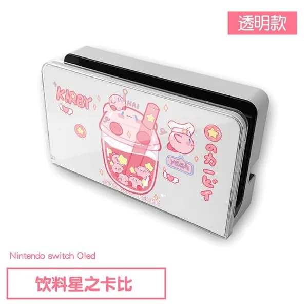 Прозрачный жесткий чехол для OLED, сумка хранения Kirby, прозрачная подставка Switch