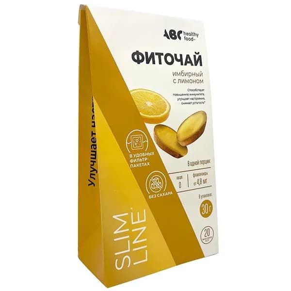 Фиточай имбирный чай с лимоном ABC Healthy Food фильтр-пакеты 1,5г 20шт