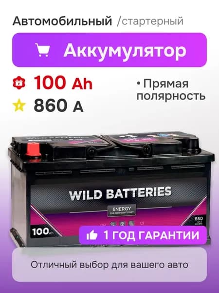 Аккумулятор автомобильный 100 Ач 860 A прямая полярность