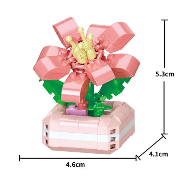 Строительные блоки с сочными цветами в горшках, совместимые, от 6 лет + детские игрушки