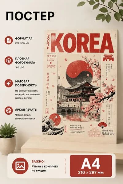 Постер интерьерный Корея , 1шт