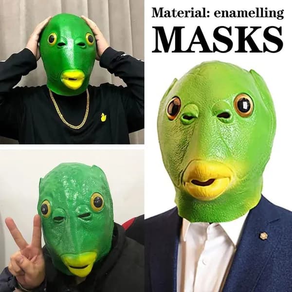 Маска для праздника, Хэллоуин, Новый год, Вечеринка, Голова рыбы,смешные маски