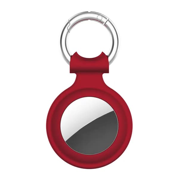 Силиконовый чехол для AirTag, крепление-пружина, форма сердца, красный