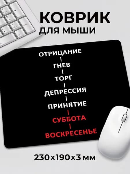 Коврик для мышки прикол мем Отрицание, гнев