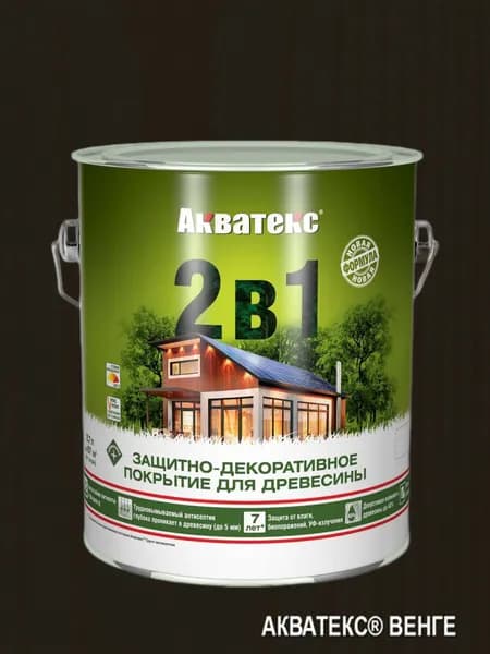 АКВАТЕКС 2 в 1, Пропитка декоративная грунтовка 2.7л, Венге