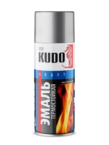 Эмаль термостойкая KUDO серебристая 520мл арт. KU-5001