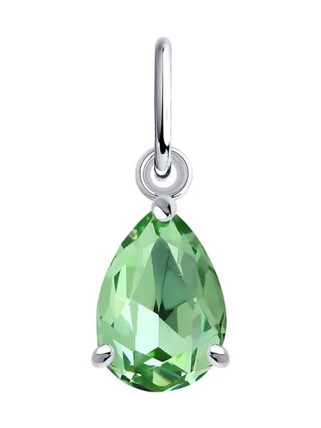 Подвеска серебряная 925 пробы на шею женская, кулон с кристаллом, серебро Diamant