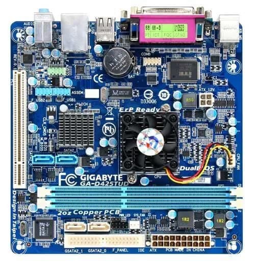 Материнская плата GIGABYTE GA-D425TUD (GA-D425TUD) - FCBGA559, Intel Atom D425, 4хDDR3-800 МГц, mini-ITX