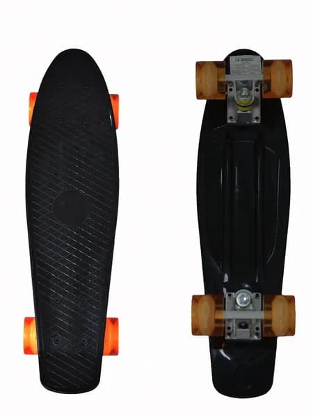 Пенни борд Black Aqua WX-201B 22" со светящимися колесами, черный