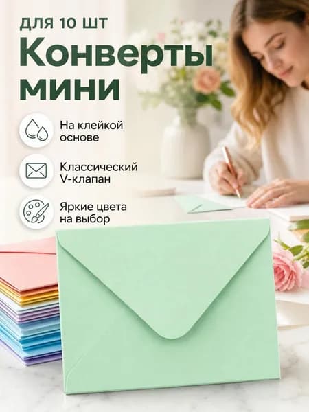 Конверт для браслетов 10х7 см, голубой, 10 шт
