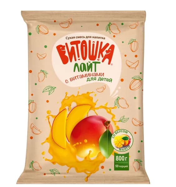 Растворимый напиток Витошка Лайт "Манго" с 13 витаминами, 0,8 кг 50 порций