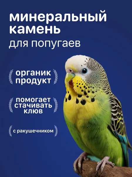 Минеральный камень для попугаев и всех видов декоративных птиц подкормка для стачивания клюва Чика 18 гр