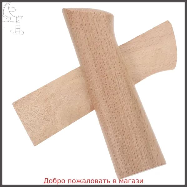 2 Шт. Ручки Ножей, Из Бука, Для Замены, Удобный Захват