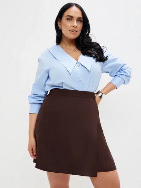 Осенняя юбка на запах Plus Size