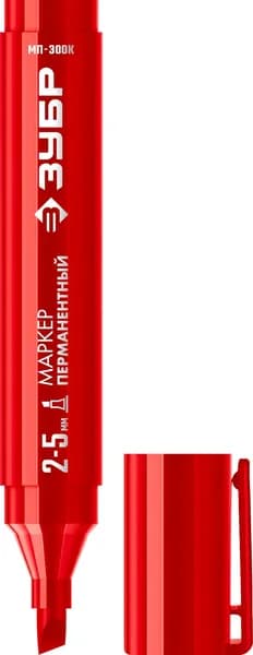 Перманентный маркер, линия 2-5 мм., цв. красный // ЗУБР