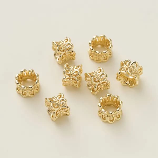 бусины для рукоделия, цвет золота 14k , 2шт.