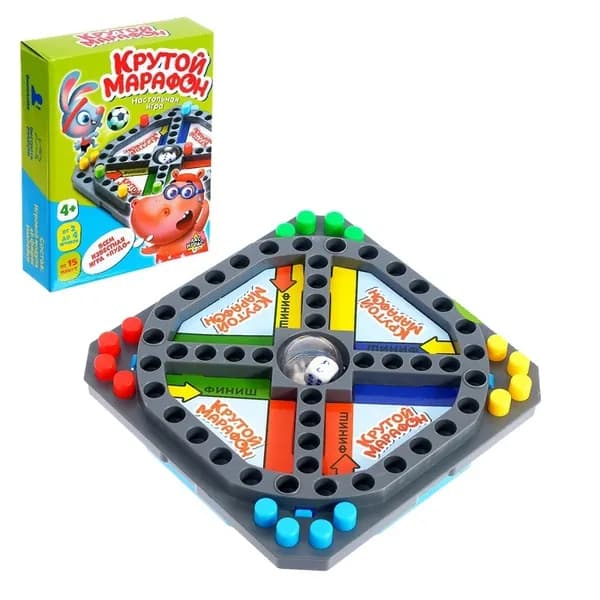 Настольная игра ходилка - бродилка для детей Крутой марафон , лудо, 2-4 игрока, 4+