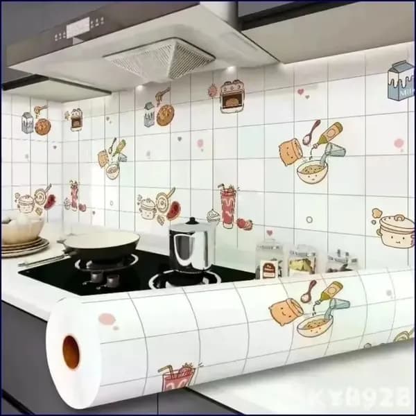 Маслостойкие высокотемпературные влагонепроницаемые обои для кухонного стола 60x100 см