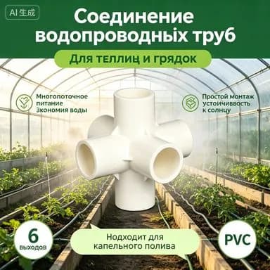 Угольник ПВХ водоснабжения, объемный шестиходник трубопровода