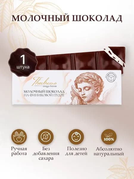 Шоколад молочный без сахара натуральный 30 г