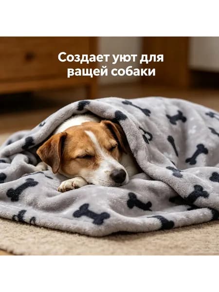 Утолщенное фланелевое покрывало для питомцев с принтом, теплое мягкое, размер S, для собак и кошек