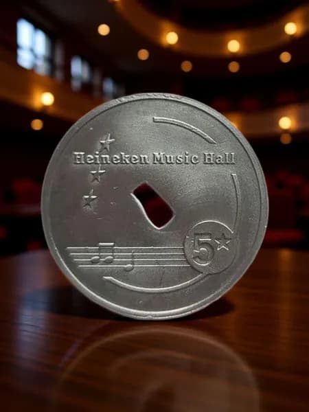 Музыкальный жетон Heineken Music Hall 5* (пиво Хайнекен) с отверстием. Нидерланды