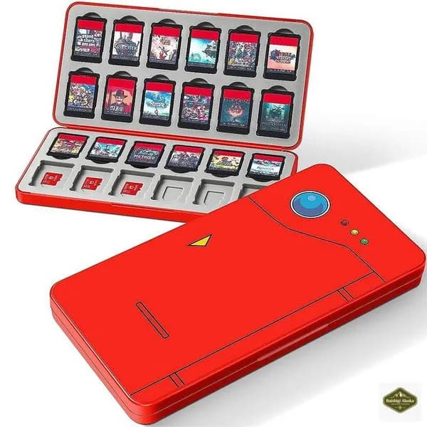 Чехол для игр Switch для игр Nintendo Switch и карт памяти microSD - Pokedex Красный