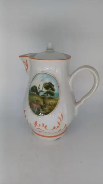 Винтажный советский фарфоровый кофейник с росписью, СССР
