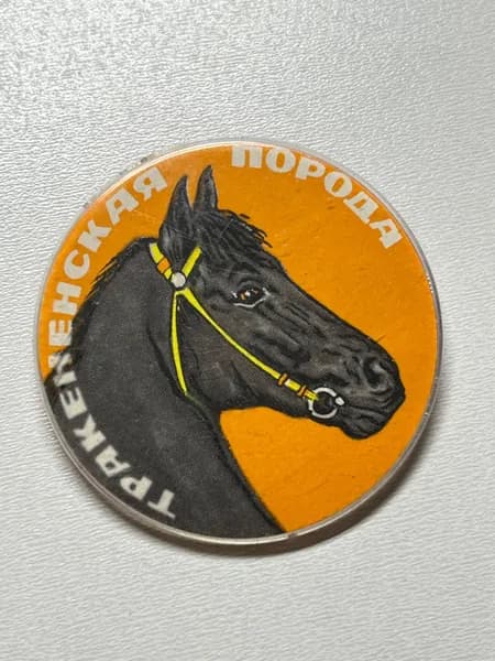 Значок СССР тракененская порода. Лошадь
