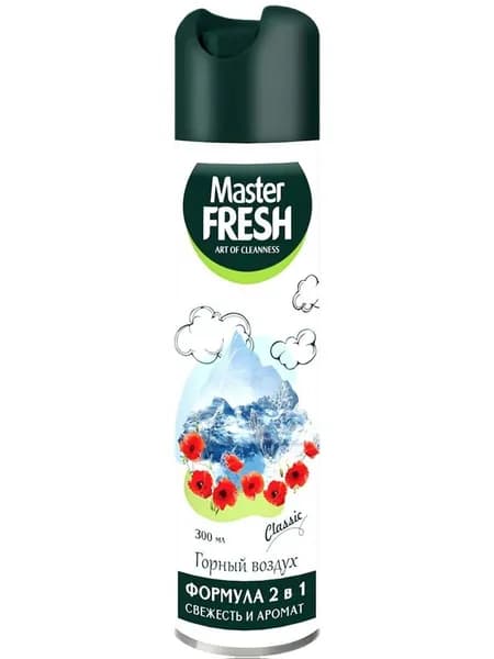 Освежитель воздуха Master Fresh 2 в 1 Горный воздух, свежесть и аромат, 300 мл