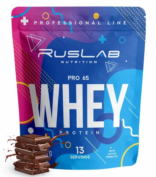 Протеин сывороточный WHEY PRO 65, белковый коктейль (416 гр),вкус шоколад