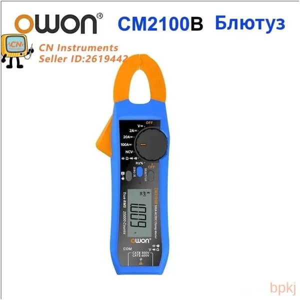 Премиум портативный зажим OWON CM2100B для переменного и постоянного тока, высокоточный цифровой на 20000 счетов, с Bluetooth
