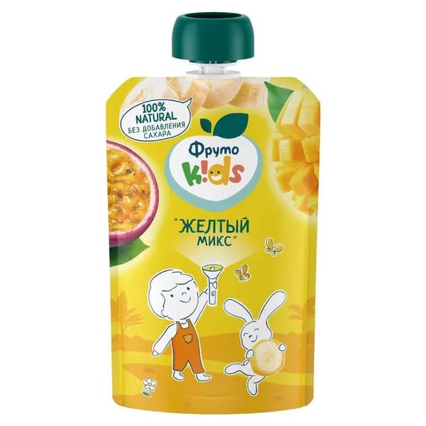 Пюре ФрутоKids Желтый микс 90г. 12 пачек