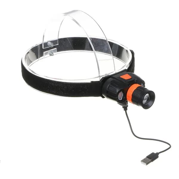 Фонарь налобный аккумуляторный LED+COB, 6 режимов, 800мАч, Type-C, 73х70х36 мм, пластик, красный свет Ермак