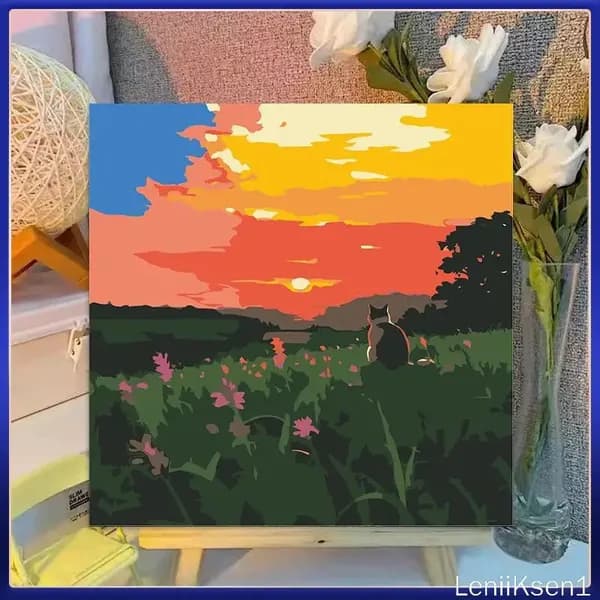 Картина по номерам на холсте с подрамником 20*20CM