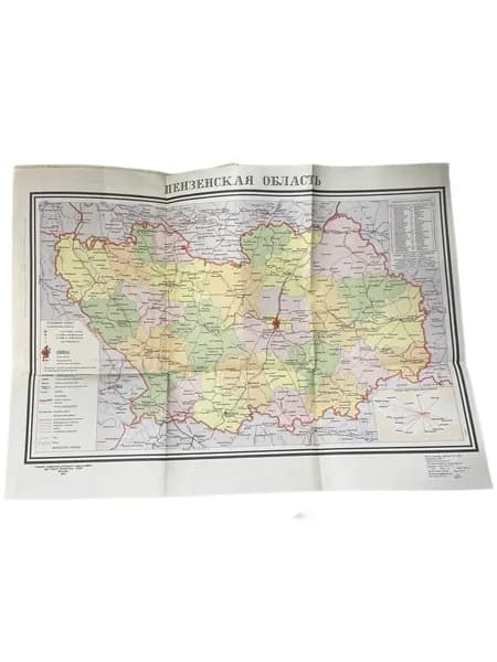 Карта Пензенской области 1971г
